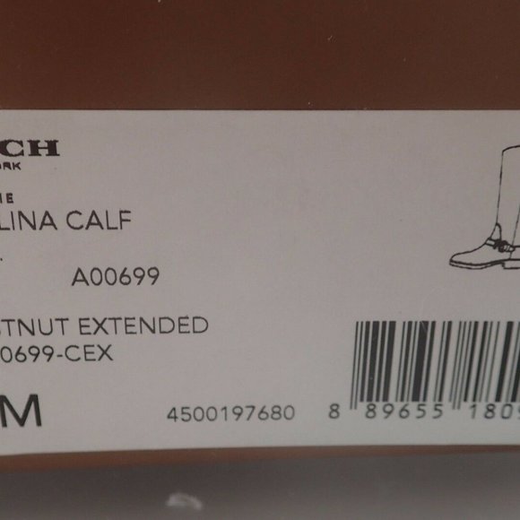 NIB COACH A00699 CAROLINA WIDE CALF LEATHER BOOTS - Picture 7 of 8